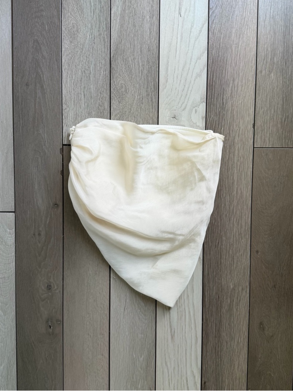 Zara Cream Strapless Draped Top